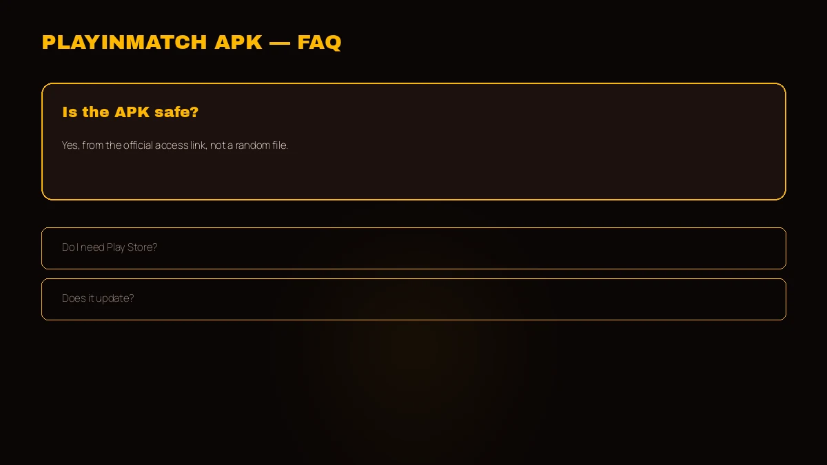 PlayinMatch APK frequently asked questions on Android