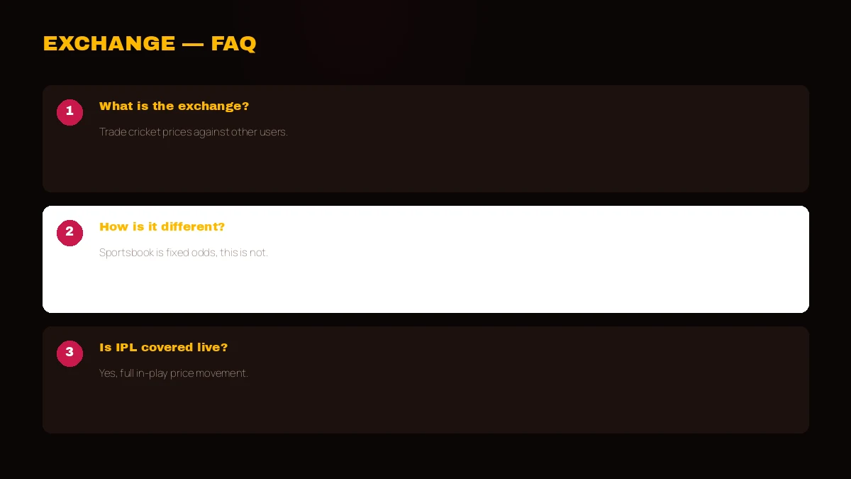 Common PlayinMatch exchange questions about cricket trading and IPL markets