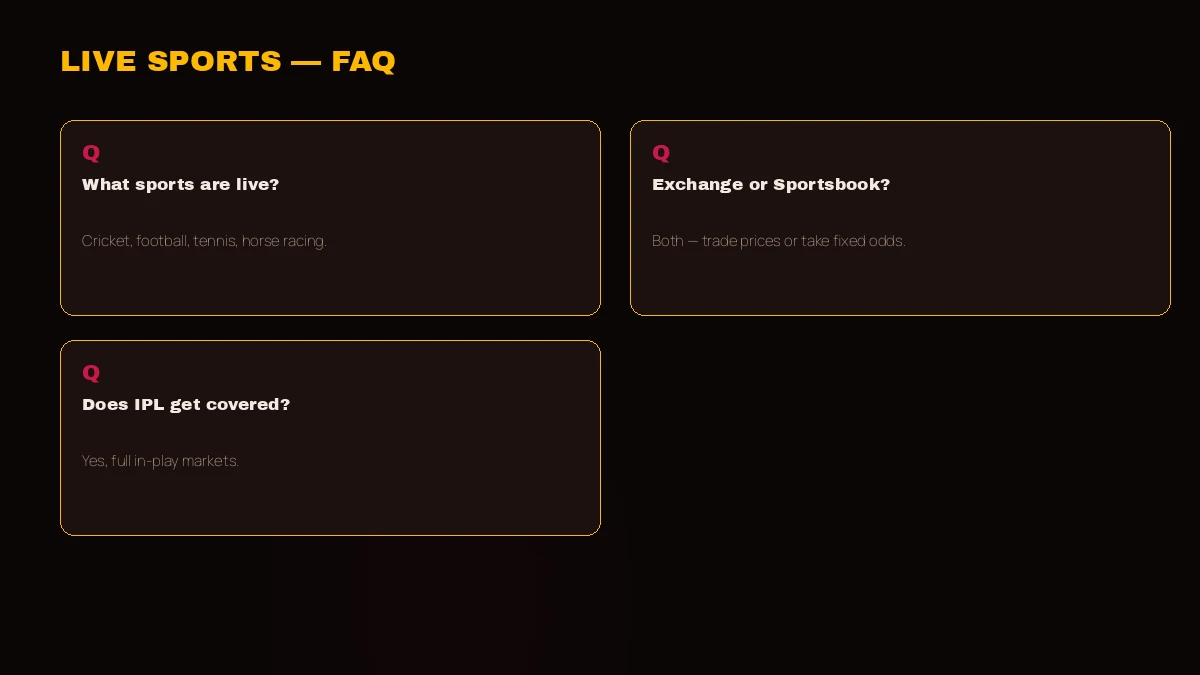 PlayinMatch live sports questions about in-play cricket odds and market types