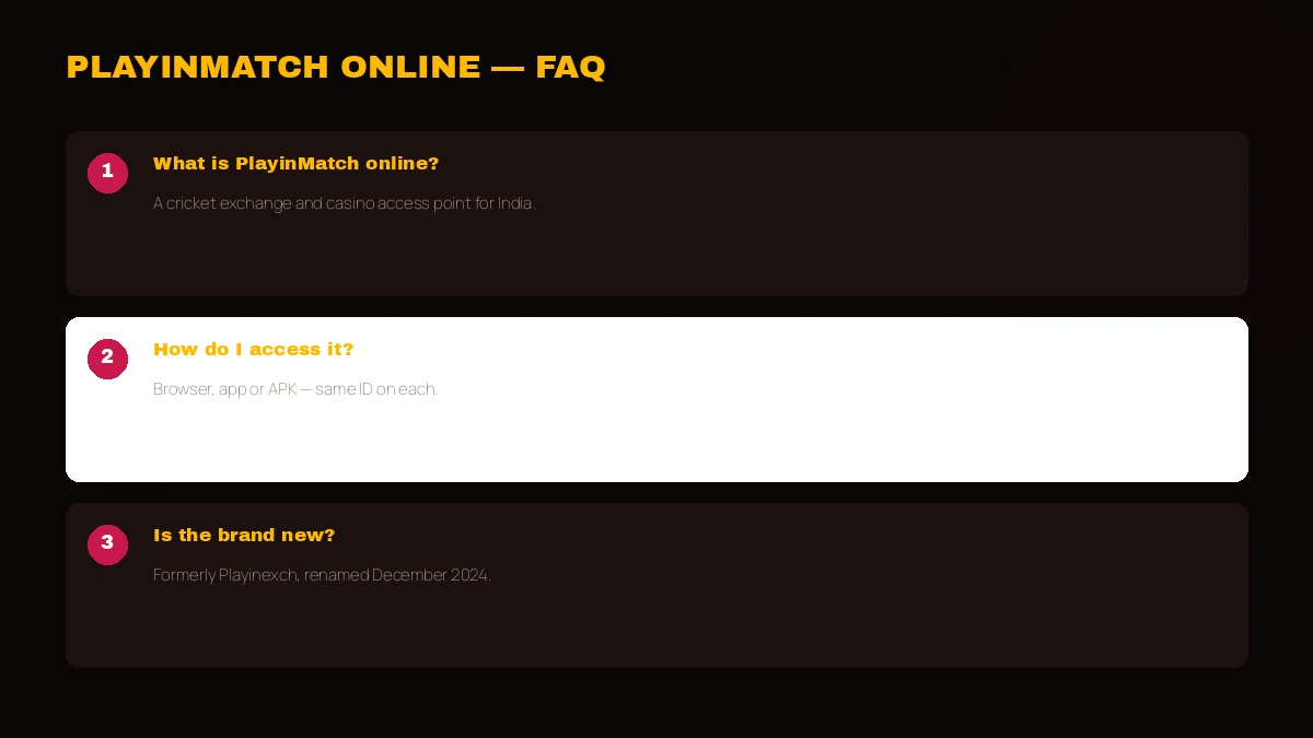 PlayinMatch online questions answered for new players in India