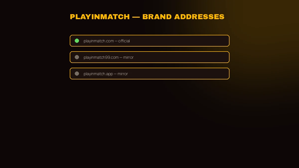 PlayinMatch online access compared across website, app and APK